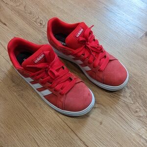 Adidas Kids Scarlet and White Sneakers